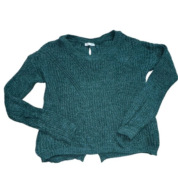Dex Womens Knit Sweater With Back Cut Outs-Green-Size M-GUC - Picture 1 of 6